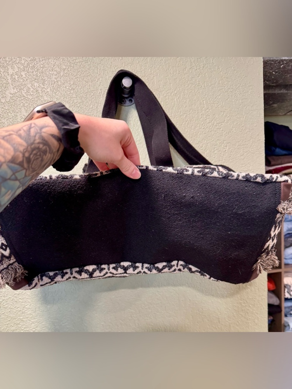 Black and Cream Tribal Pattern Weekend Tote Bag- Mossimo Supply - Picture 2 of 8